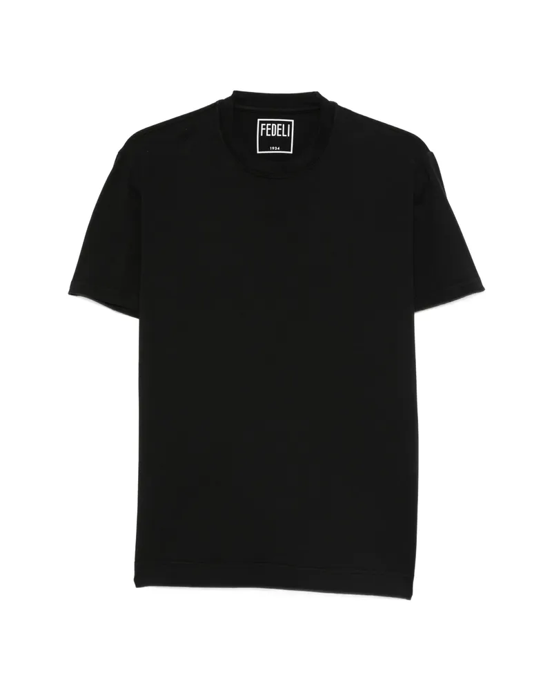 Fedeli Logo-detail T-shirt Black