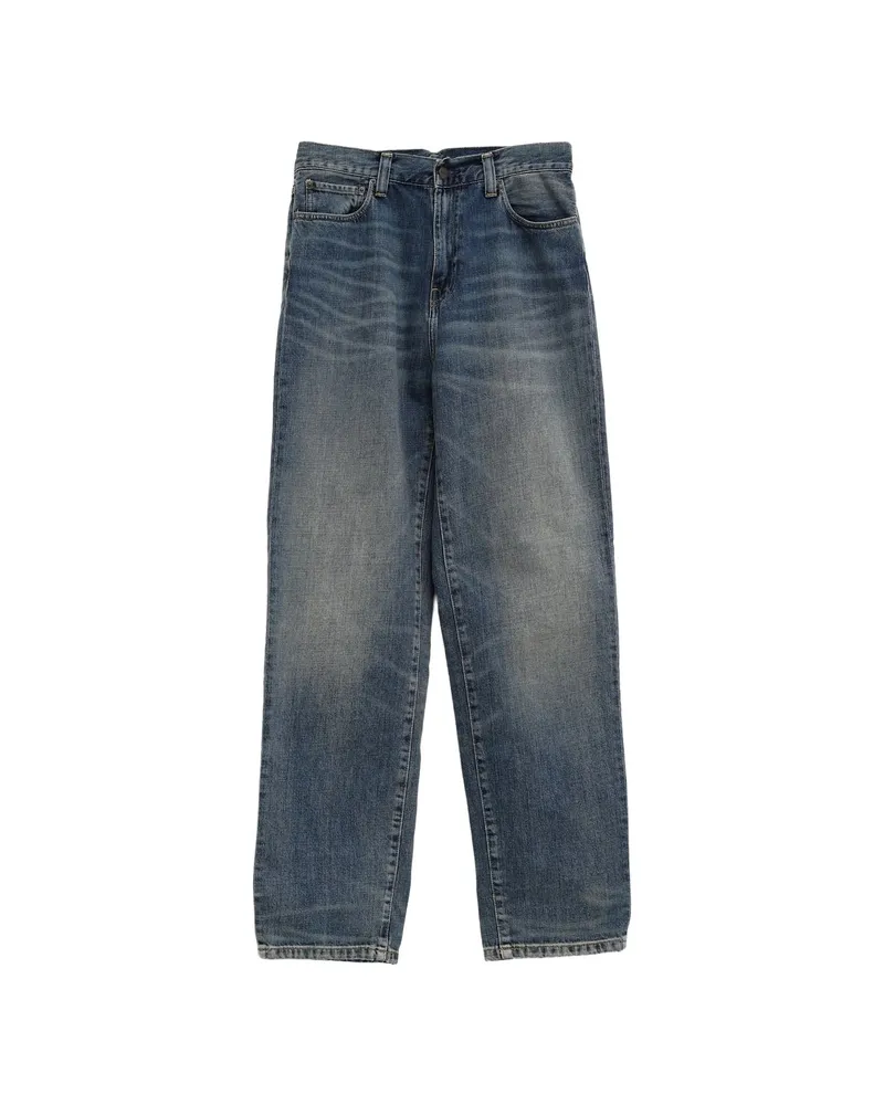 Carhartt WIP Logo-patch Straight Jeans Blue