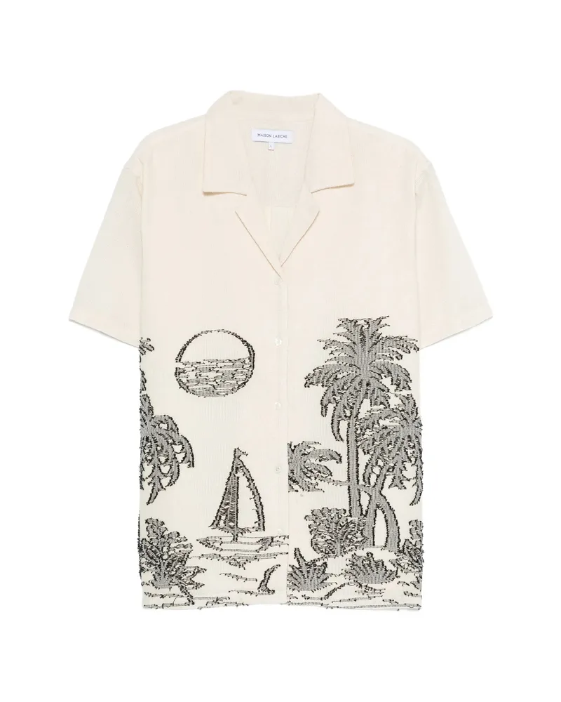 Maison Labiche Tree-embroidered Shirt Neutrals