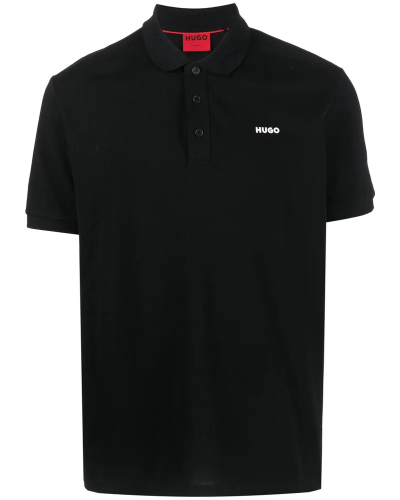 HUGO BOSS Logo-detail Polo Shirt Black