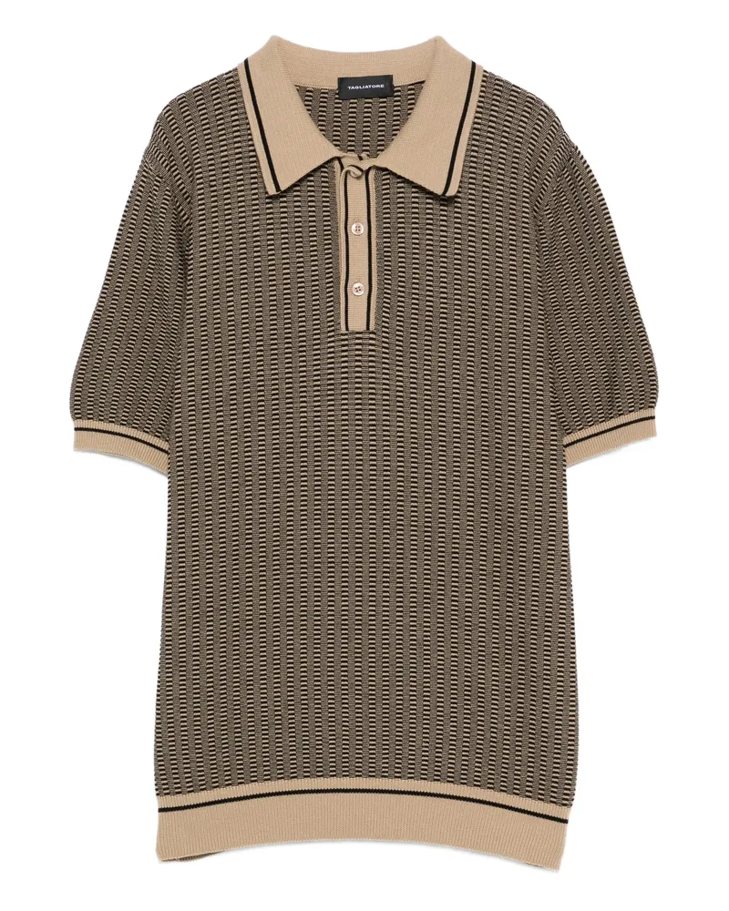 Tagliatore Patterned Polo Shirt Brown
