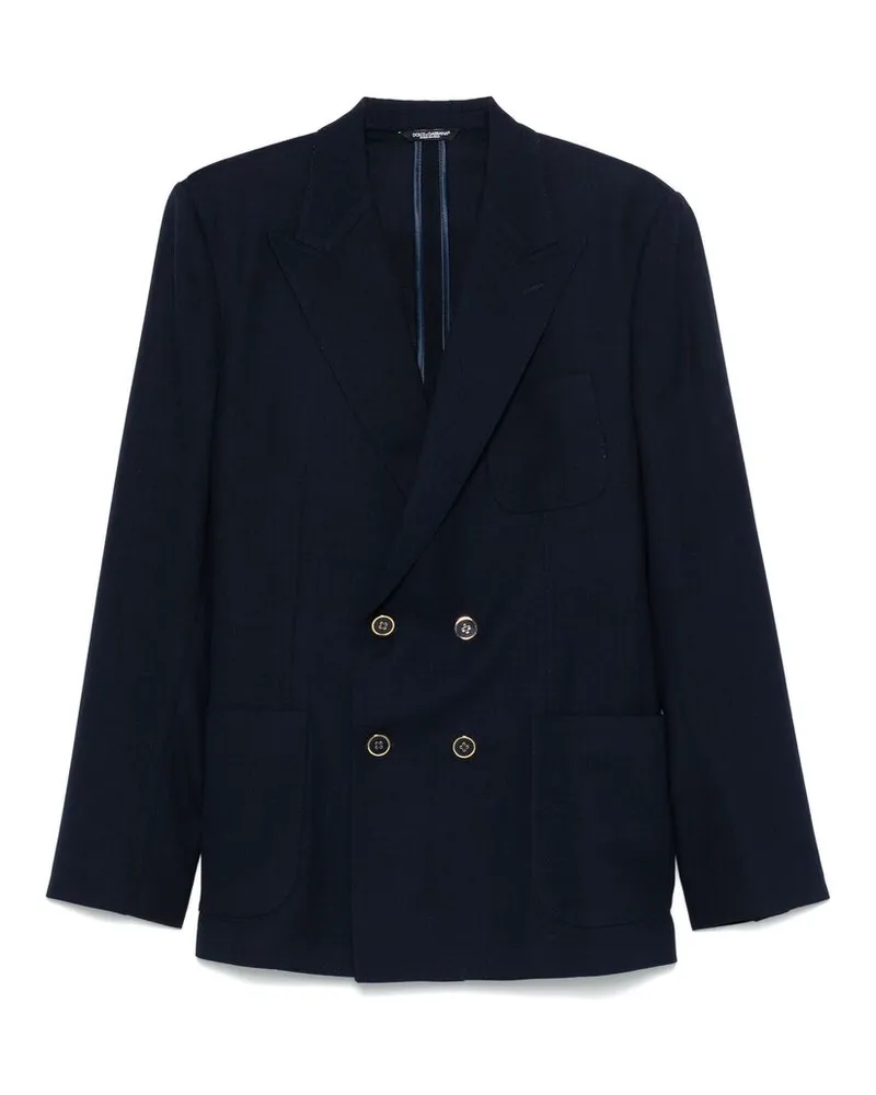 Dolce & Gabbana Virgin Wool Blazer Blue