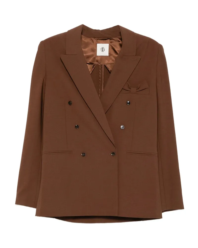 The Garment Bow-detail Blazer Brown