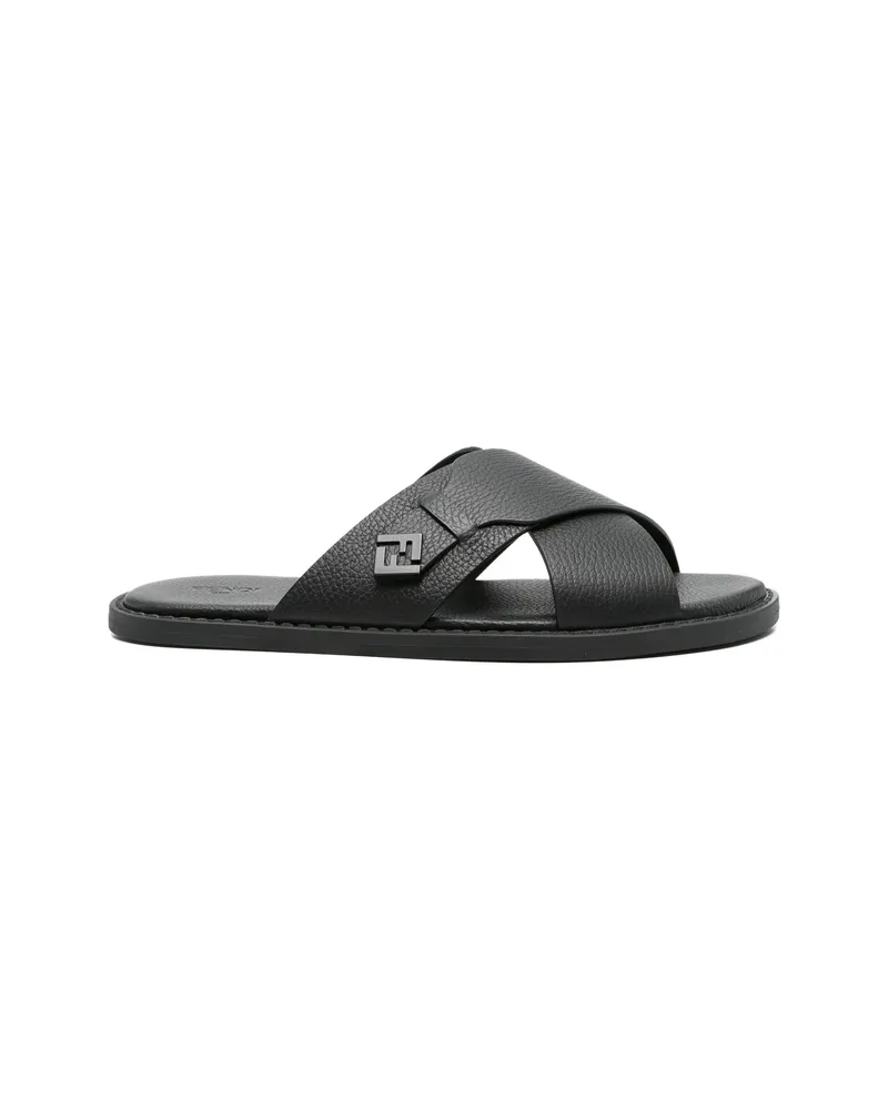 Fendi FF-logo Crossover-strap Sandals Black