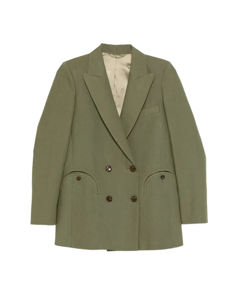 Blazé Milano Midday Double-breasted Pocket Blazer Green