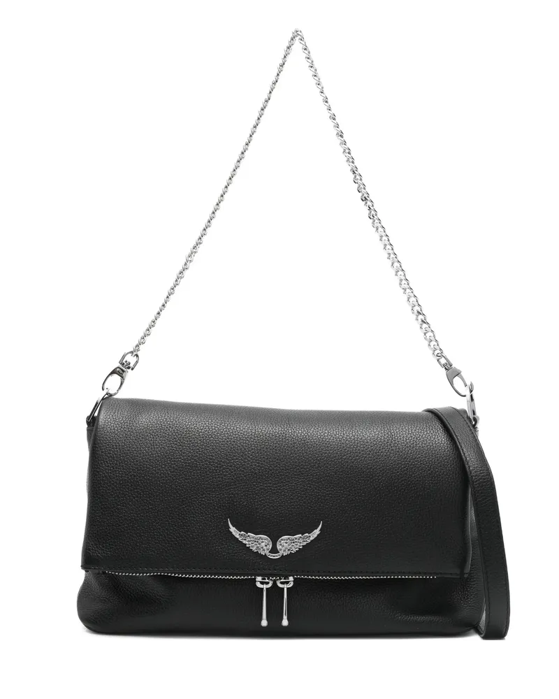 Zadig & Voltaire Rock Crystal-wing Shoulder Bag Black