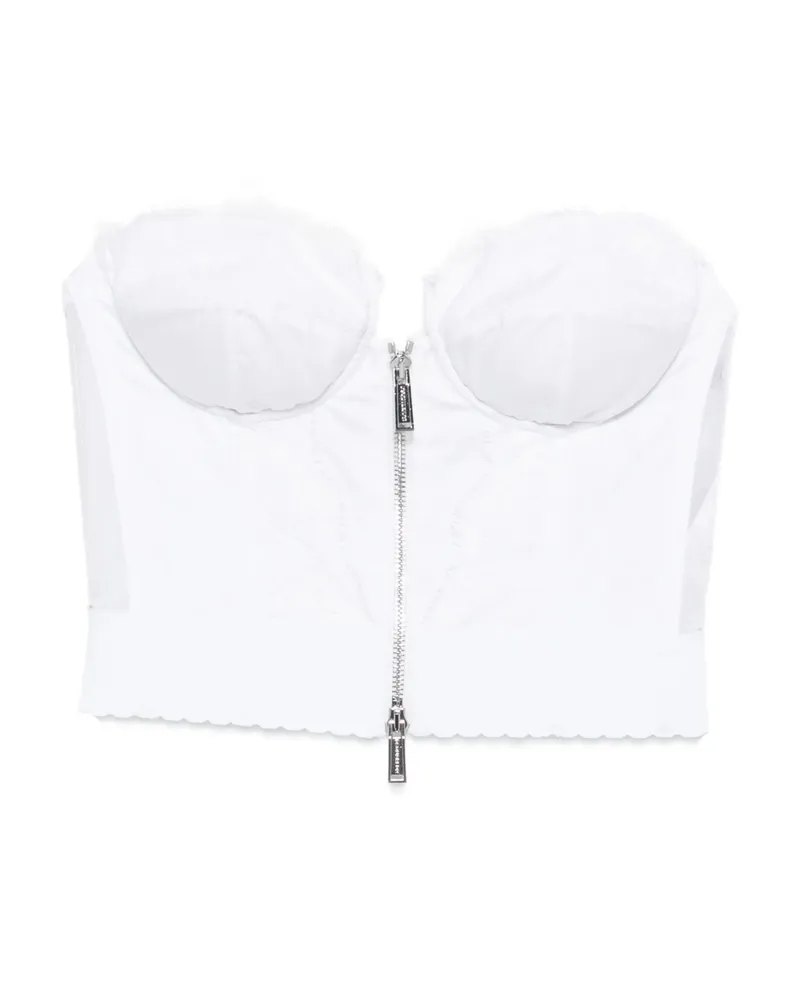 Dsquared2 Zip-up Cotton Tank Top White