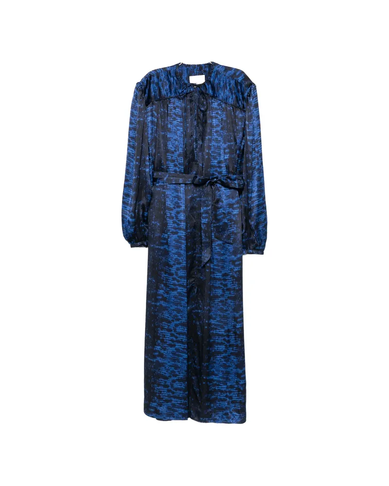 Isabel Marant Luada Abstract-print Belted Midi Dress Blue