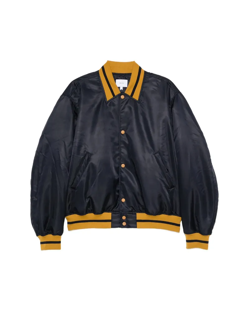 RHUDE Logo-patch Striped-trim Jacket Blue