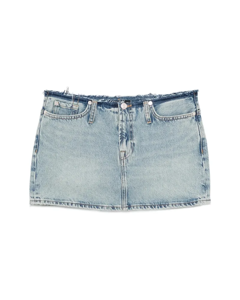 7 for all mankind Cherry Raw-hem Mini Skirt Blue