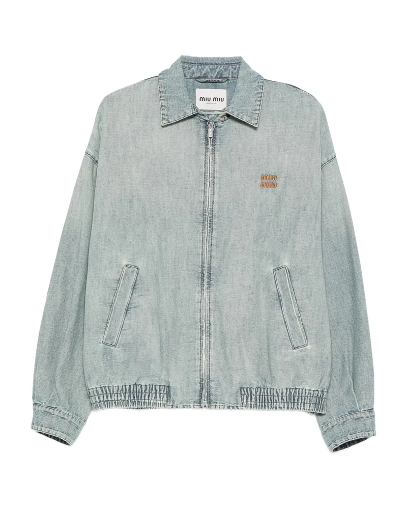 Miu Miu Stonewashed Denim Jacket Blue