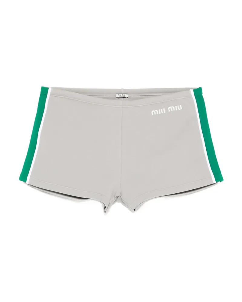 Miu Miu Trim Detail Shorts Grey