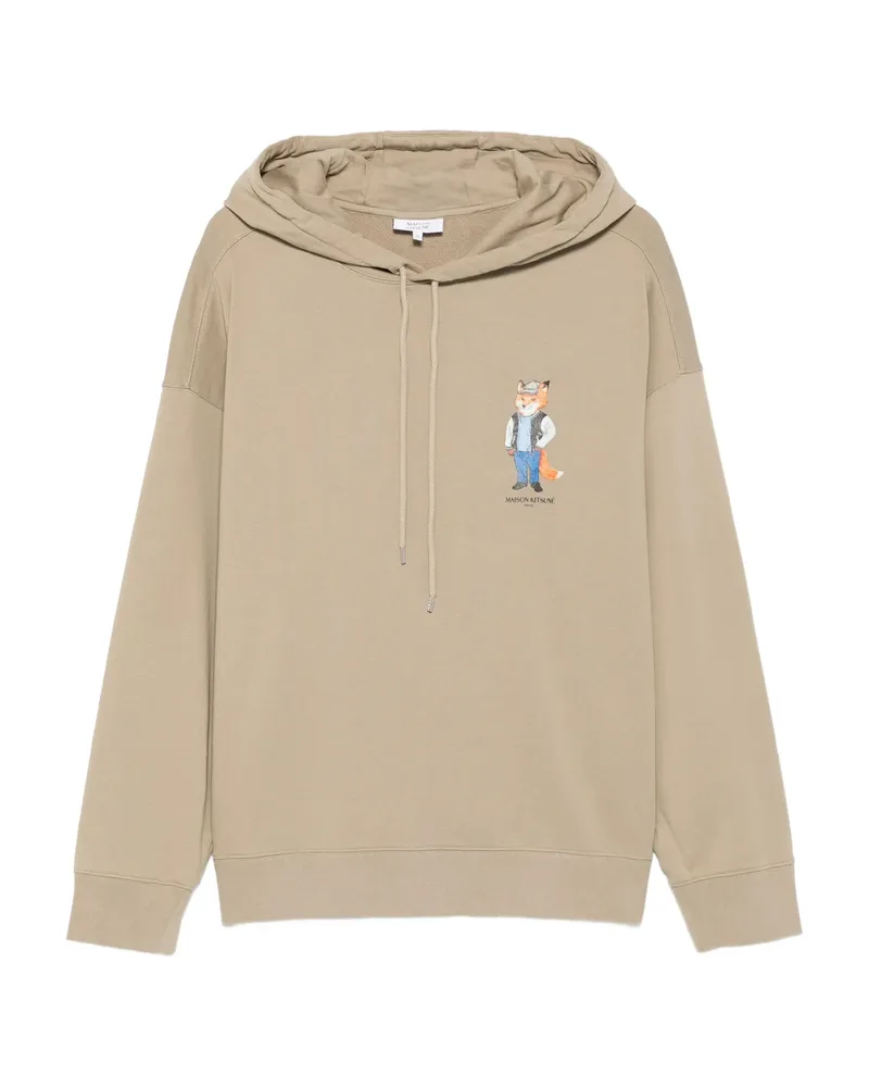 Kitsuné Logo-print Hoodie Neutrals