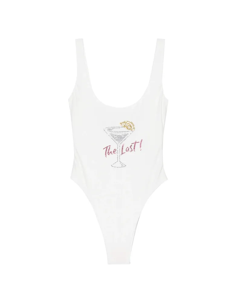 Oséree Rhinestone-embellished Scoop-neck Swimsuit White