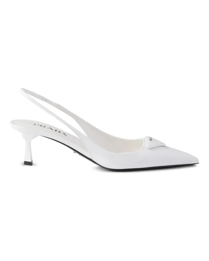 Prada Triangle-logo Pumps White