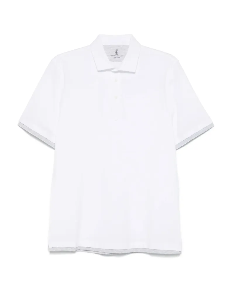 Brunello Cucinelli Faux-layered Polo Shirt White