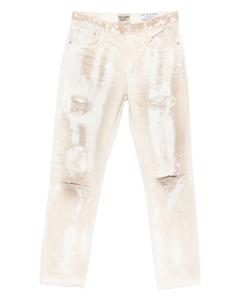 GALLERY DEPT. Paint-splatter Distressed Jeans Neutrals
