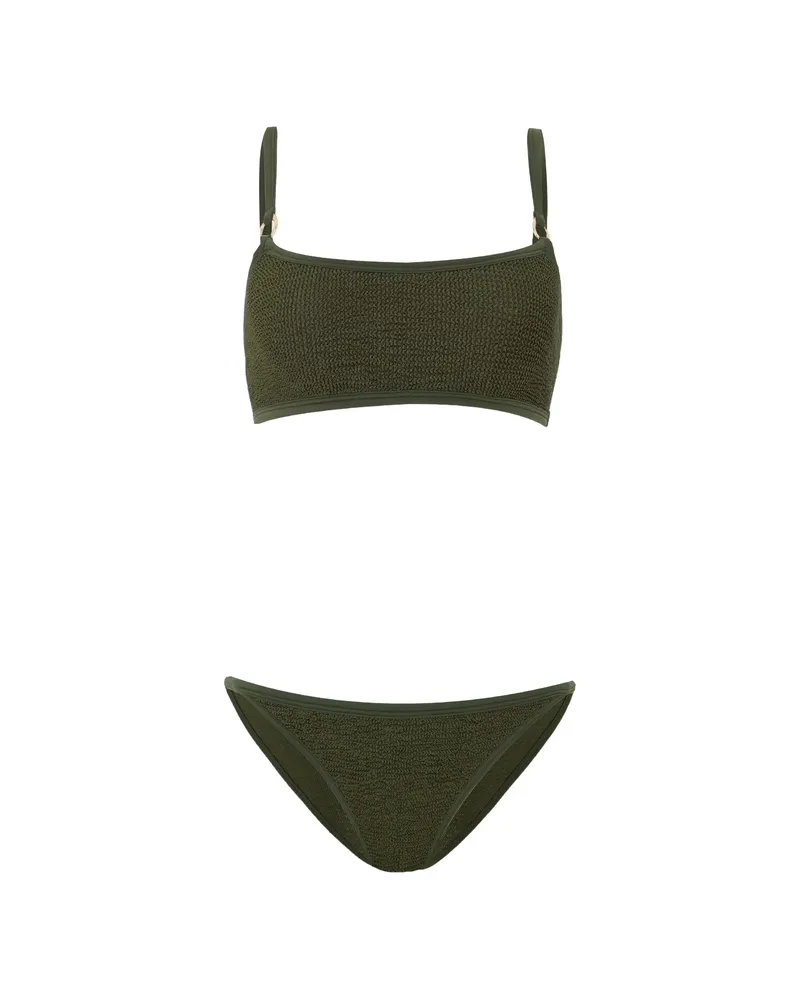 Hunza G Iris Crinkle-effect Bikini Green