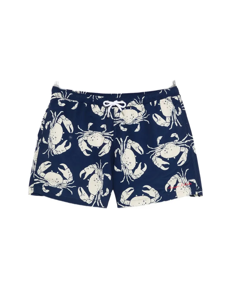 Maison Labiche Crab-print Swim Shorts Blue