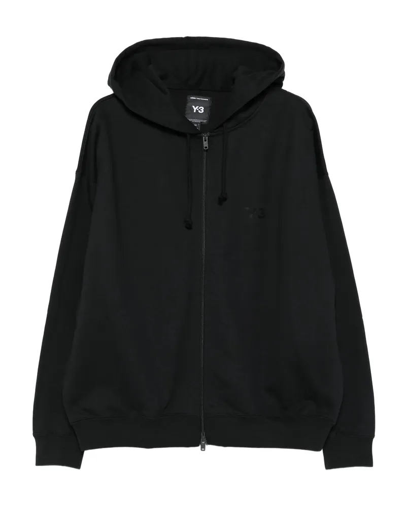 Y-3 Zip-up Logo-detail Hoodie Black