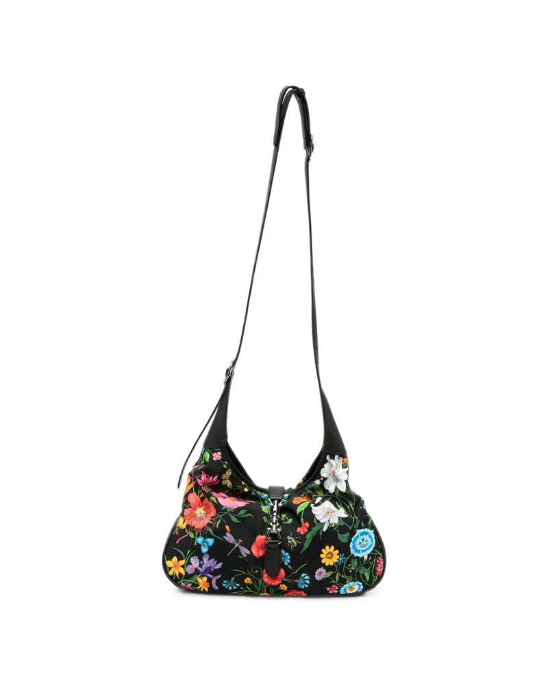 Gucci Jackie Flora Tote Bag Black