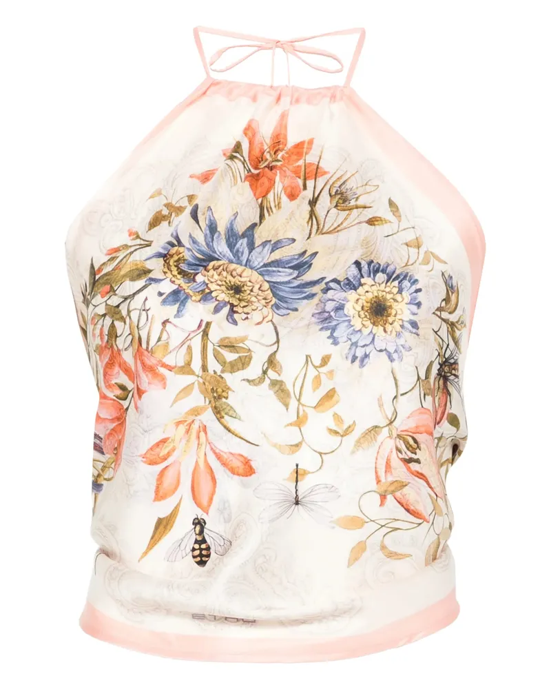 Etro Floral-print Top Neutrals