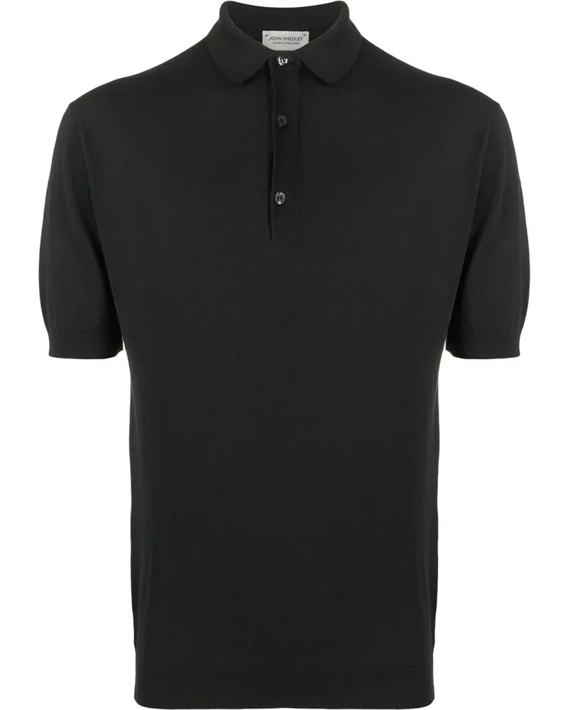 John Smedley Short Sleeve Polo Shirt Black