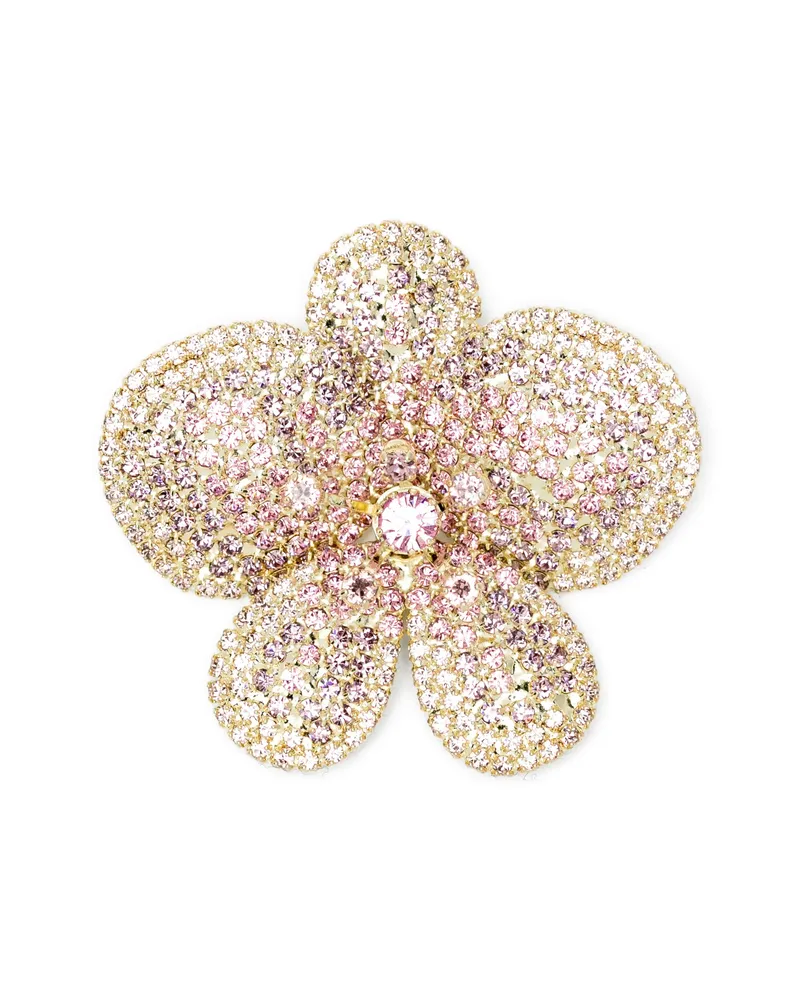 Jennifer Behr Flower Embellished Brooch Gold