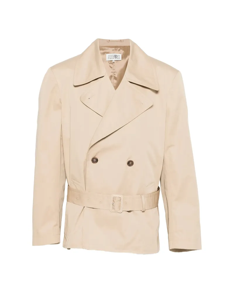 Maison Margiela Double-breasted Belted Jacket Neutrals