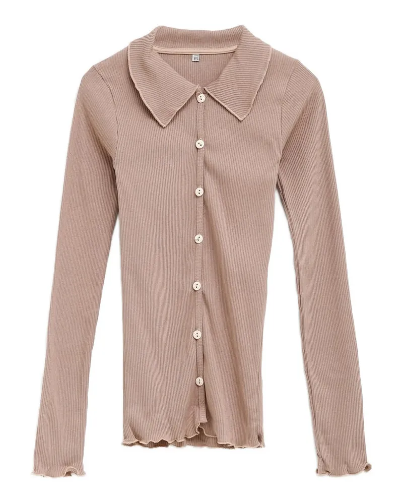 Baserange Iso Ribbed Button Shirt Neutrals