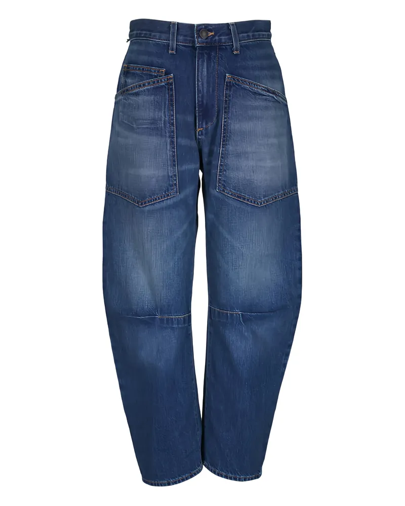 Nili Lotan Shon Bedford Patch-pocket Jeans Blue