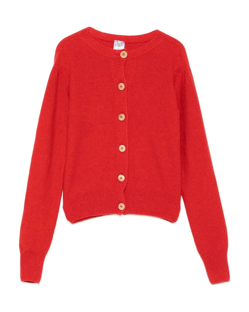 Baserange Button-front Cashmere Cardigan Red