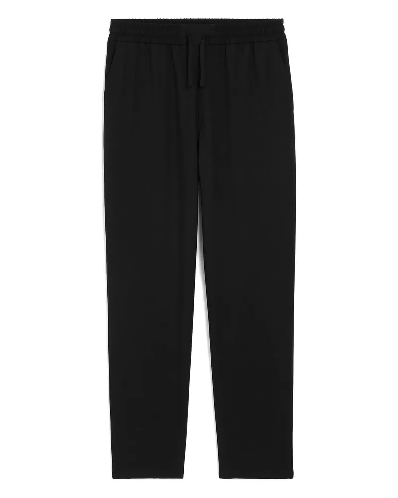 AMI Paris Elasticated Waist Loose Trousers Black
