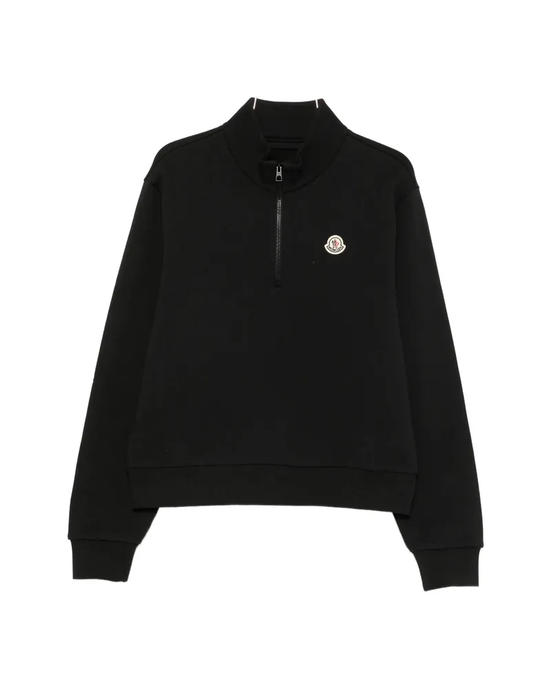 Moncler Logo-patch Half-zip Sweatshirt Black