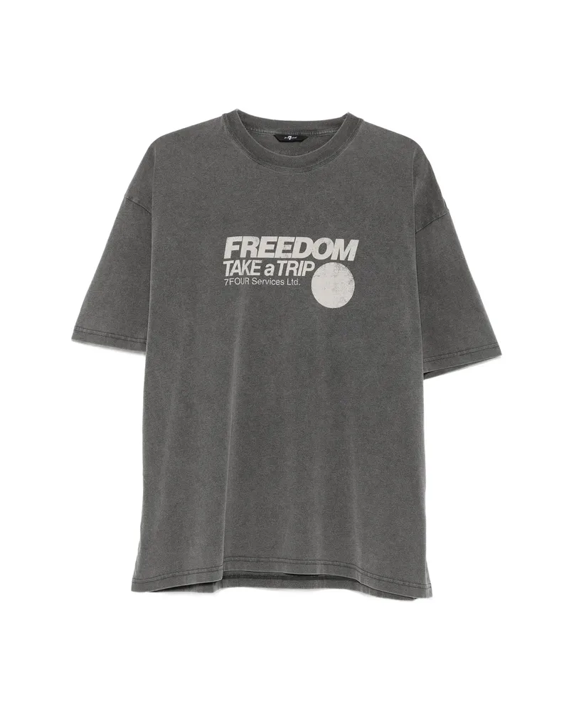7 for all mankind Graphic-print Crew-neck T-shirt Grey