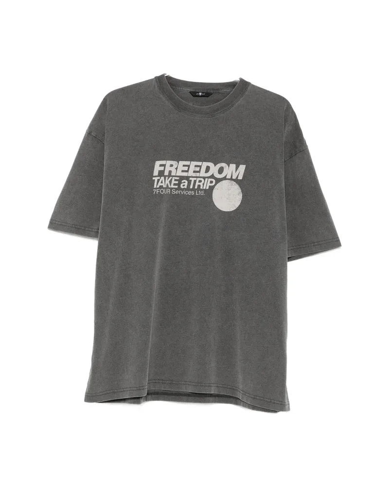 7 for all mankind Graphic-print Crew-neck T-shirt Grey