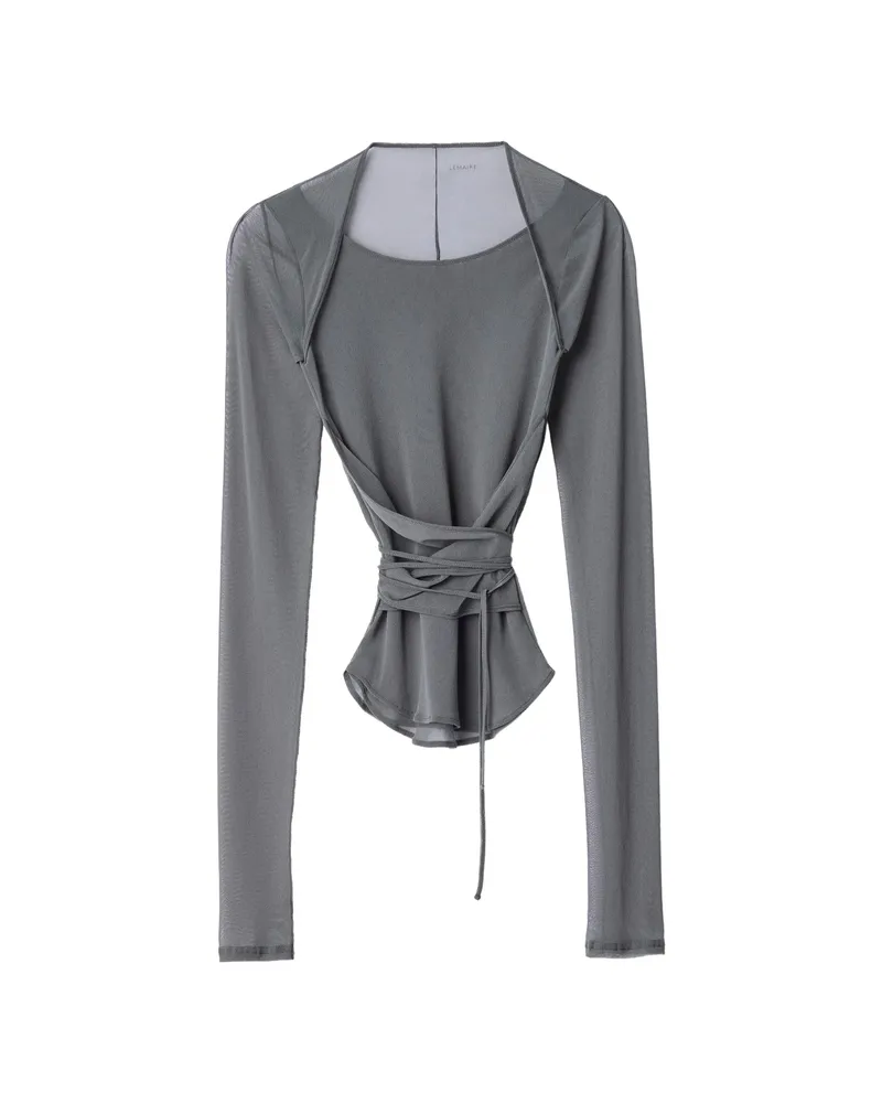 Christophe Lemaire BALLERINA WRAP TOP IN MESH JERSEY Grey