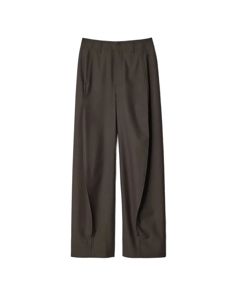 Christophe Lemaire Baggy Pants In Tropical Wool Blend Brown