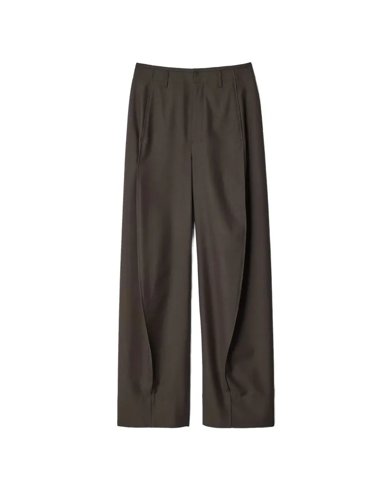 Christophe Lemaire Baggy Pants In Tropical Wool Blend Brown