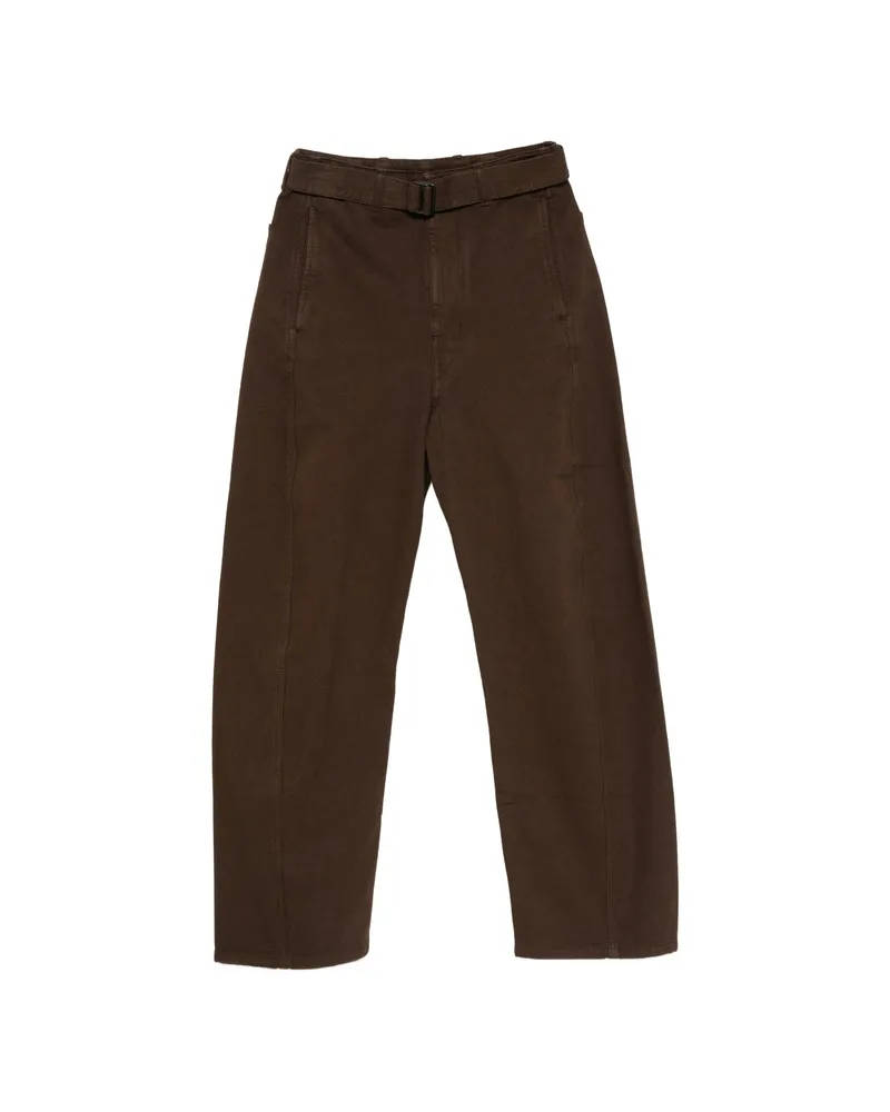 Christophe Lemaire Belted Wide-leg Jeans Brown