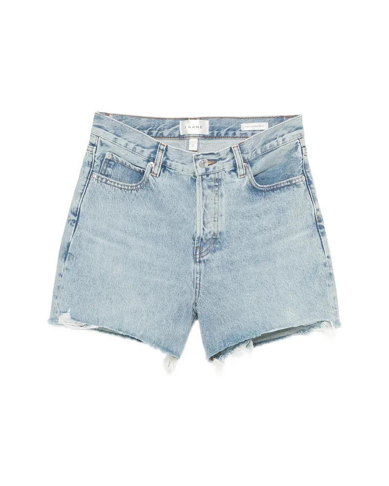 Frame Denim The Everyday Frayed Shorts Blue