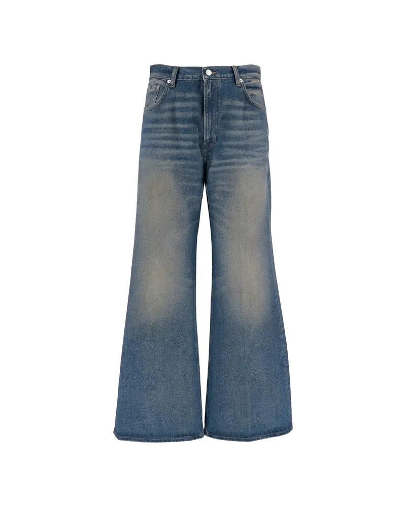 Haikure Washed-effect Wide-leg Jeans Blue