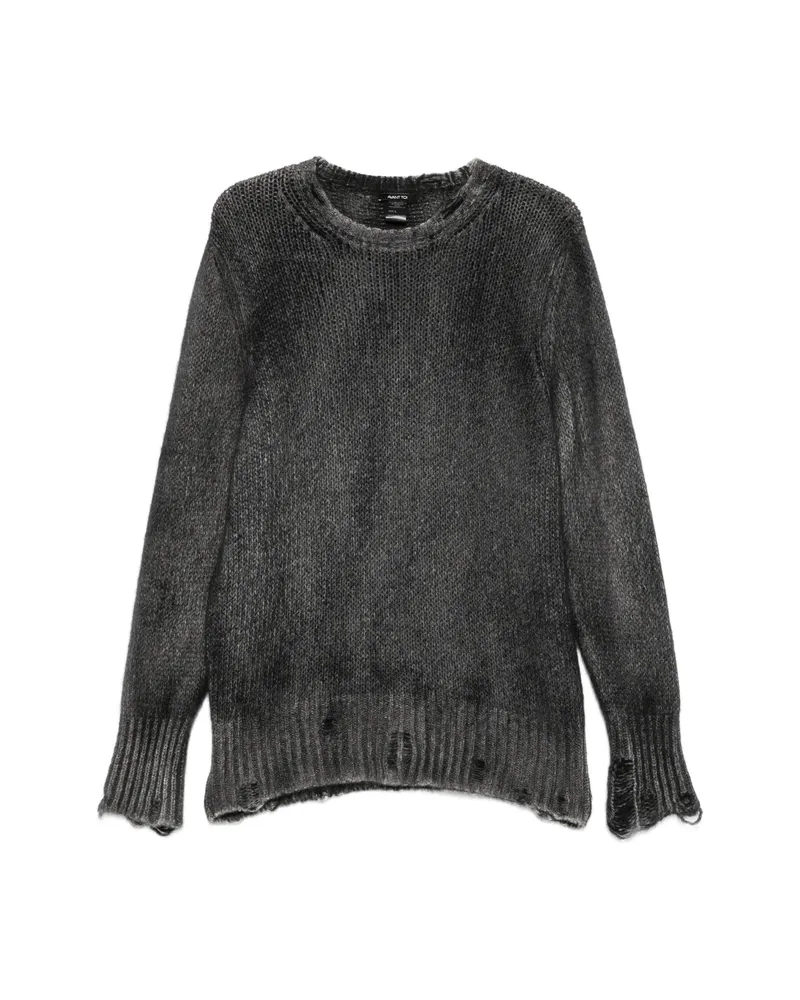 Avant Toi Distressed Spray-effect Sweater Grey