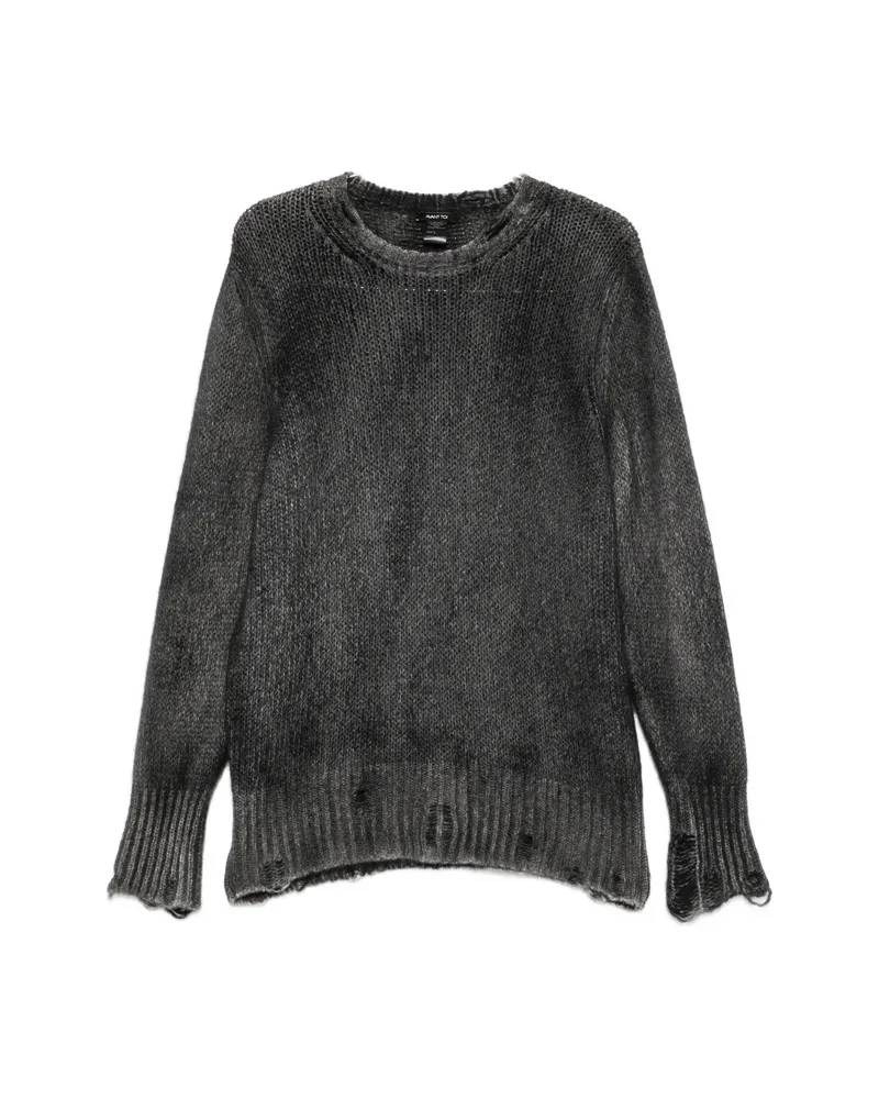 Avant Toi Distressed Spray-effect Sweater Grey