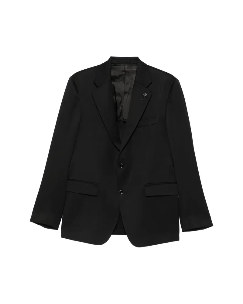 LARDINI Single-breasted Notched-lapels Blazer Black