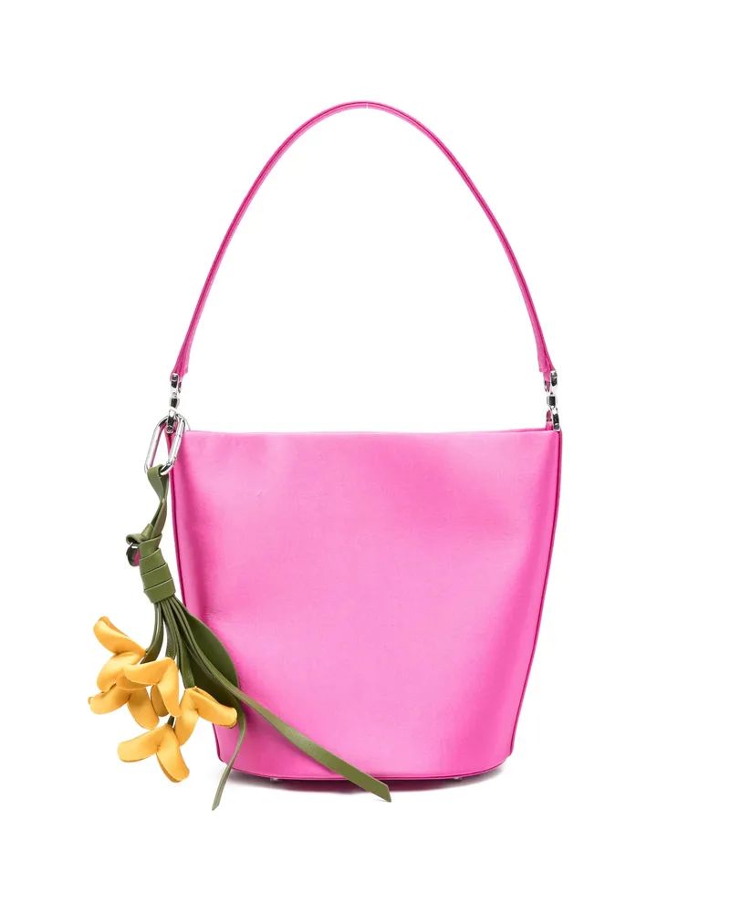 Self-Portrait Flower-charm Bucket Bag Pink