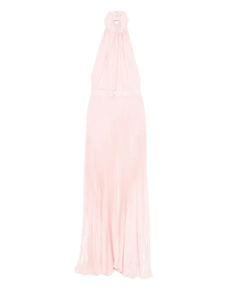 L'IDEE Eden Halterneck Pleated Gown Pink