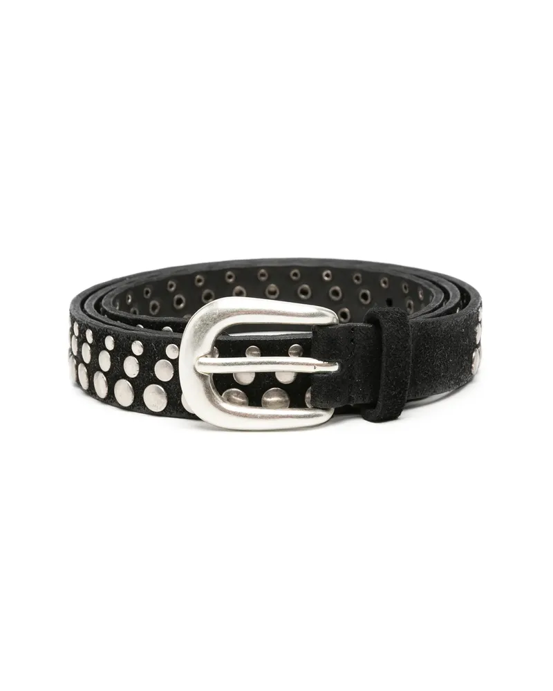 Orciani Studded Leather Belt Black