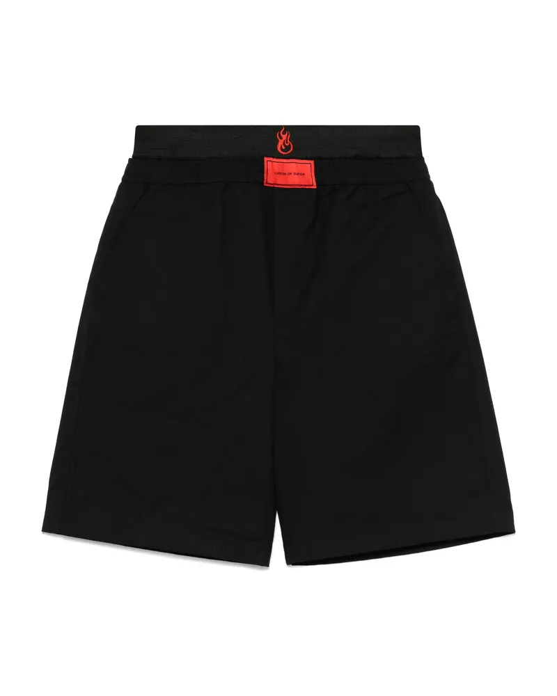 Vision Of Super Embroidered-flame Shorts Black