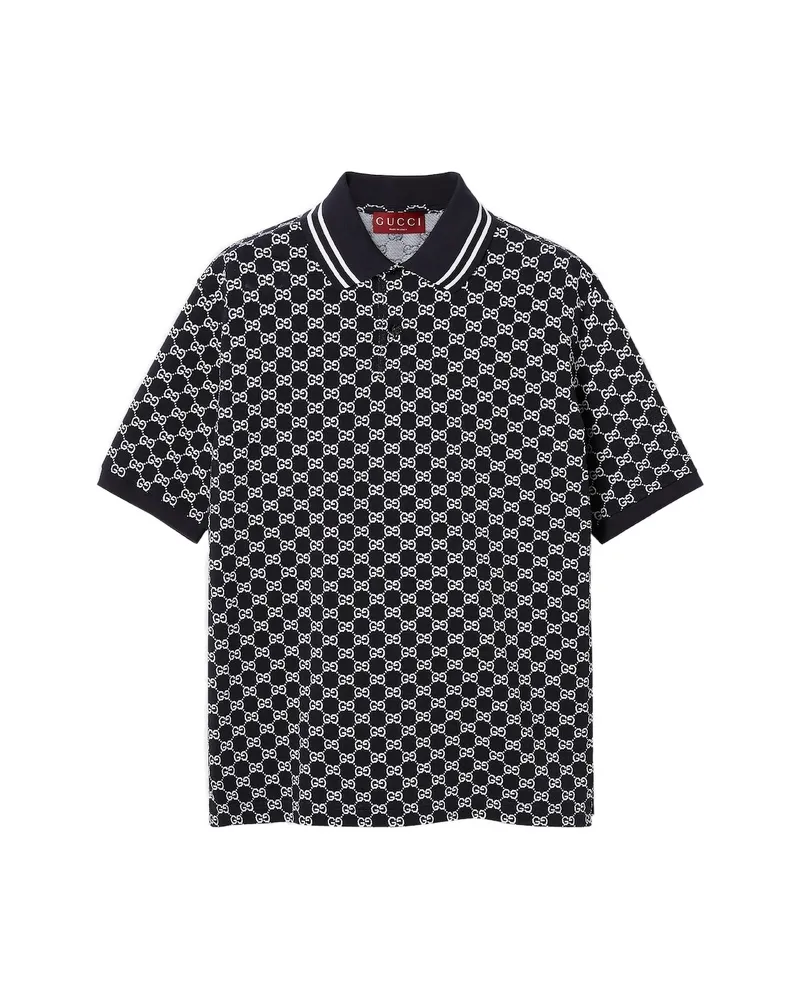 Gucci GG Jacquard Polo Shirt Black